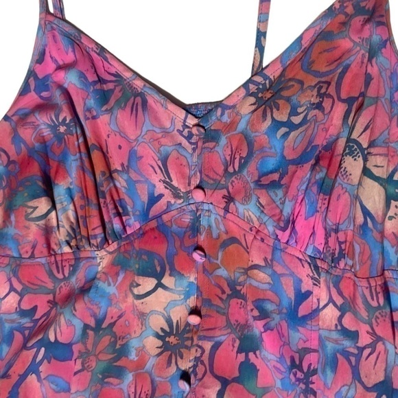 NWT! Wild Fable Corset Sleeveless Tiered Fit & Flare Dress Pink Blue Flowers XXL - Picture 9 of 16